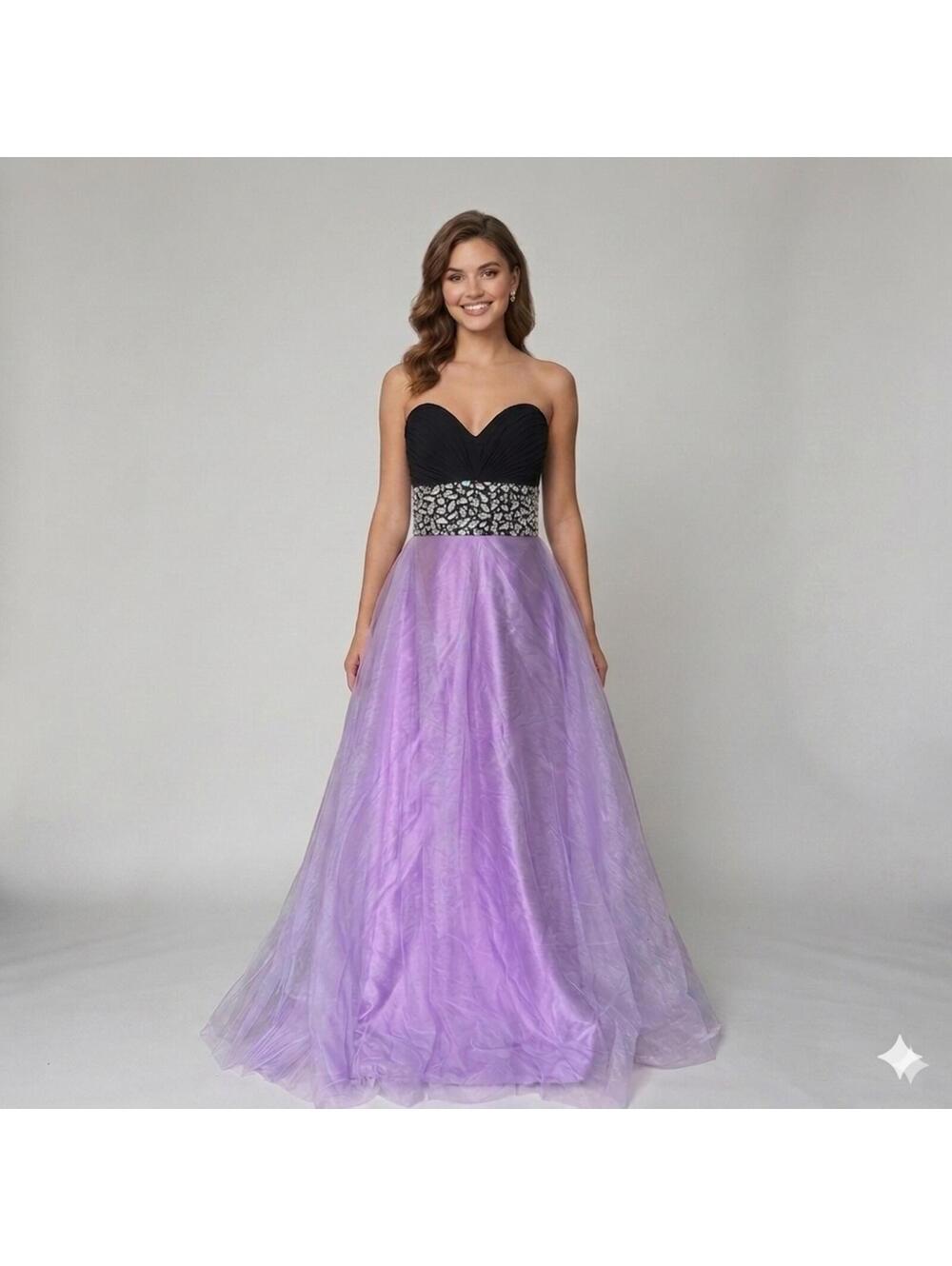 Night Moves by Allure Women's Strapless Beaded A-Line Evening Prom Gown Size 8